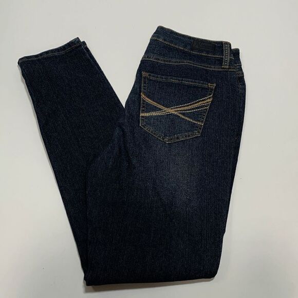 Natural Reflections Womens Denim Jeans Skinny Mid Rise Dark Wash Size 28 - Picture 1 of 11